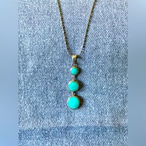 Elegant Silver and Turquoise Pendant Necklace